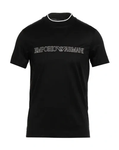 Emporio Armani Man T-shirt Black Size M Lyocell, Cotton