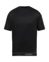 Emporio Armani Man T-shirt Black Size L Lyocell, Cotton, Polyester, Elastane, Polyamide
