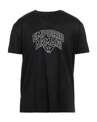 Emporio Armani Man T-shirt Black Size L Lyocell, Cotton, Polyester
