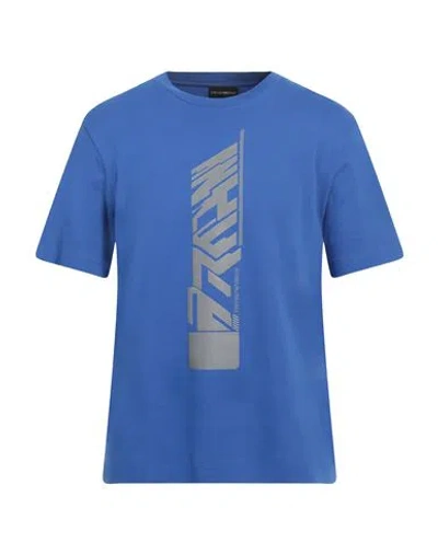 Emporio Armani Man T-shirt Blue Size L Cotton