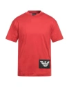 Emporio Armani Man T-shirt Brick Size L Cotton In Red