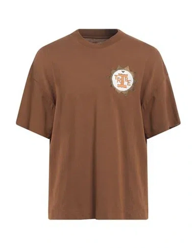 Emporio Armani Man T-shirt Brown Size L Cotton