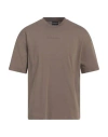 Emporio Armani Man T-shirt Brown Size L Cotton