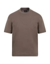 Emporio Armani Man T-shirt Brown Size S Cotton