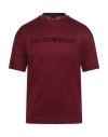 Emporio Armani Man T-shirt Burgundy Size L Cotton In Red