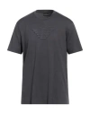 Emporio Armani Man T-shirt Charcoal Size Xl Cotton In Grey