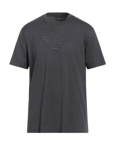 Emporio Armani Man T-shirt Charcoal Size Xl Cotton In Grey