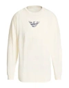 Emporio Armani Man T-shirt Cream Size L Cotton In Neutral