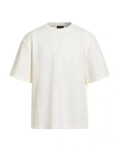 EMPORIO ARMANI EMPORIO ARMANI MAN T-SHIRT CREAM SIZE L COTTON, POLYESTER, ELASTANE