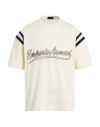 Emporio Armani Man T-shirt Cream Size L Cotton, Polyester, Elastane In White