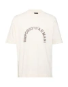 Emporio Armani Man T-shirt Cream Size L Cotton In White