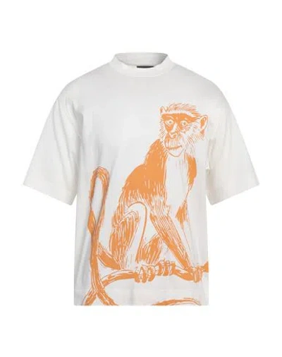 Emporio Armani Man T-shirt Cream Size L Lyocell, Cotton In White