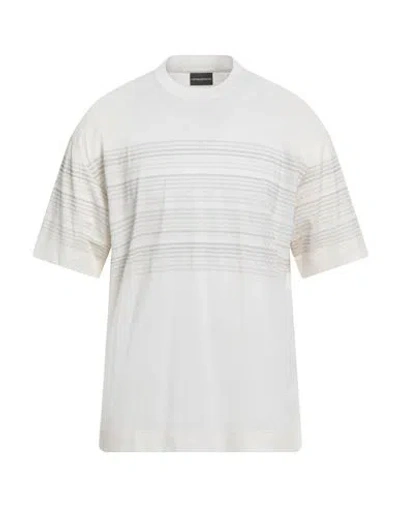 Emporio Armani Man T-shirt Cream Size L Lyocell, Cotton In White
