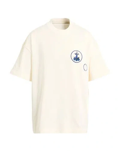 Emporio Armani Man T-shirt Cream Size L Organic Cotton In White