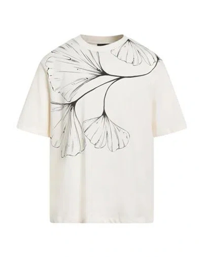 Emporio Armani Man T-shirt Cream Size M Cotton In White