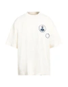 Emporio Armani Man T-shirt Cream Size L Organic Cotton In White