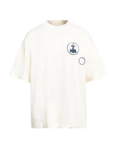 Emporio Armani Man T-shirt Cream Size M Cotton In White