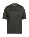 Emporio Armani Man T-shirt Dark Green Size L Cotton