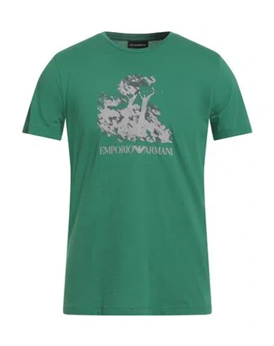 Emporio Armani Man T-shirt Green Size M Cotton