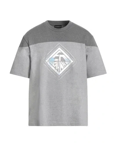 Emporio Armani Man T-shirt Grey Size L Cotton