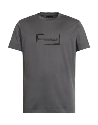 Emporio Armani Man T-shirt Grey Size L Cotton In Brown