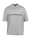 Emporio Armani Man T-shirt Grey Size L Lyocell, Cotton