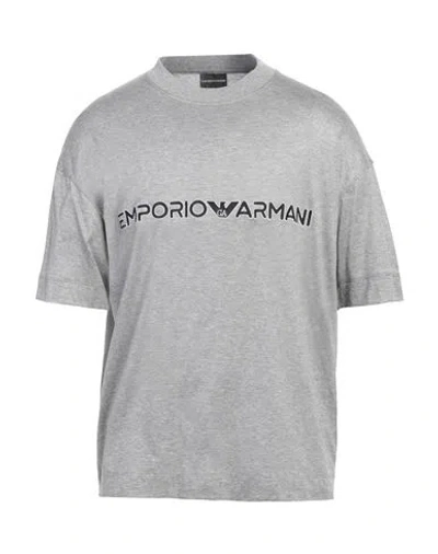 Emporio Armani Man T-shirt Grey Size L Lyocell, Cotton