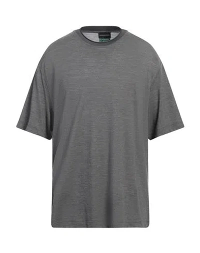 Emporio Armani Man T-shirt Grey Size L Virgin Wool, Lyocell