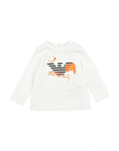 Emporio Armani Babies'  Man T-shirt Ivory Size 12 Cotton In White