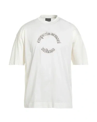 EMPORIO ARMANI EMPORIO ARMANI MAN T-SHIRT IVORY SIZE L COTTON
