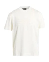 Emporio Armani Man T-shirt Ivory Size L Lyocell, Cotton In White