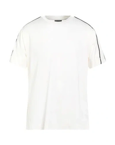 Emporio Armani Man T-shirt Ivory Size L Lyocell, Cotton In White