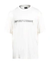 Emporio Armani Man T-shirt Ivory Size L Lyocell, Cotton In White