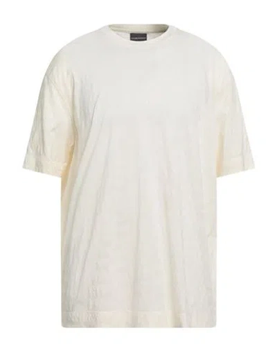 Emporio Armani Man T-shirt Ivory Size S Cotton In White
