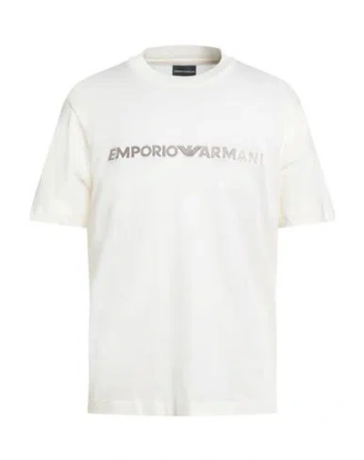 Emporio Armani Man T-shirt Ivory Size S Cotton In White