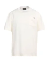 Emporio Armani Man T-shirt Ivory Size S Virgin Wool, Viscose In White