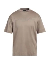 Emporio Armani Man T-shirt Khaki Size M Lyocell, Cotton In Beige