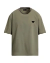 Emporio Armani Man T-shirt Khaki Size L Polyester, Elastane In Green