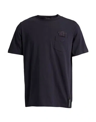 Emporio Armani Man T-shirt Lead Size S Cotton, Elastane In Grey