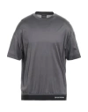 Emporio Armani Man T-shirt Lead Size Xl Lyocell, Cotton, Polyester, Elastane, Polyamide In Grey