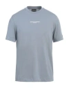 Emporio Armani Man T-shirt Light Blue Size L Cotton