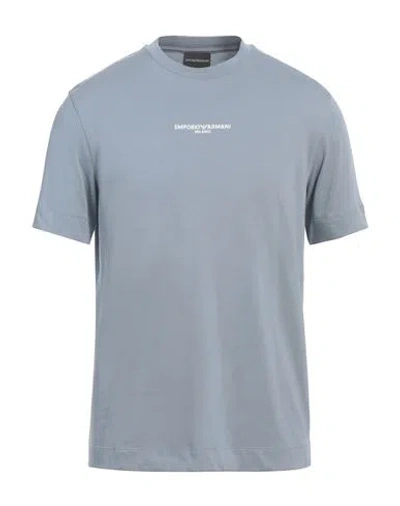 Emporio Armani Man T-shirt Light Blue Size L Cotton