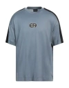 Emporio Armani Man T-shirt Light Blue Size Xs Lyocell, Cotton