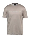 Emporio Armani Man T-shirt Light Brown Size S Lyocell, Cotton In Beige