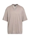 Emporio Armani Man T-shirt Light Brown Size Xxxl Lyocell, Cotton In Neutral
