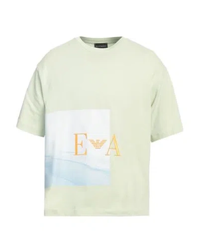 Emporio Armani Man T-shirt Light Green Size L Cotton