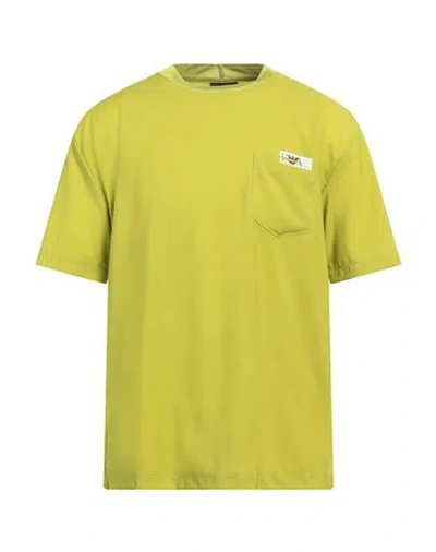 Emporio Armani Man T-shirt Lime Green Size L Virgin Wool, Viscose