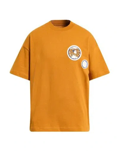 Emporio Armani Man T-shirt Mandarin Size M Cotton In Orange