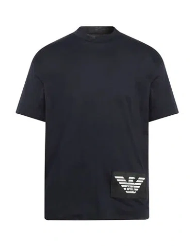 Emporio Armani Man T-shirt Midnight Blue Size L Cotton