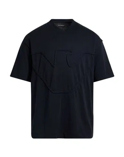 Emporio Armani Man T-shirt Midnight Blue Size L Cotton In Black